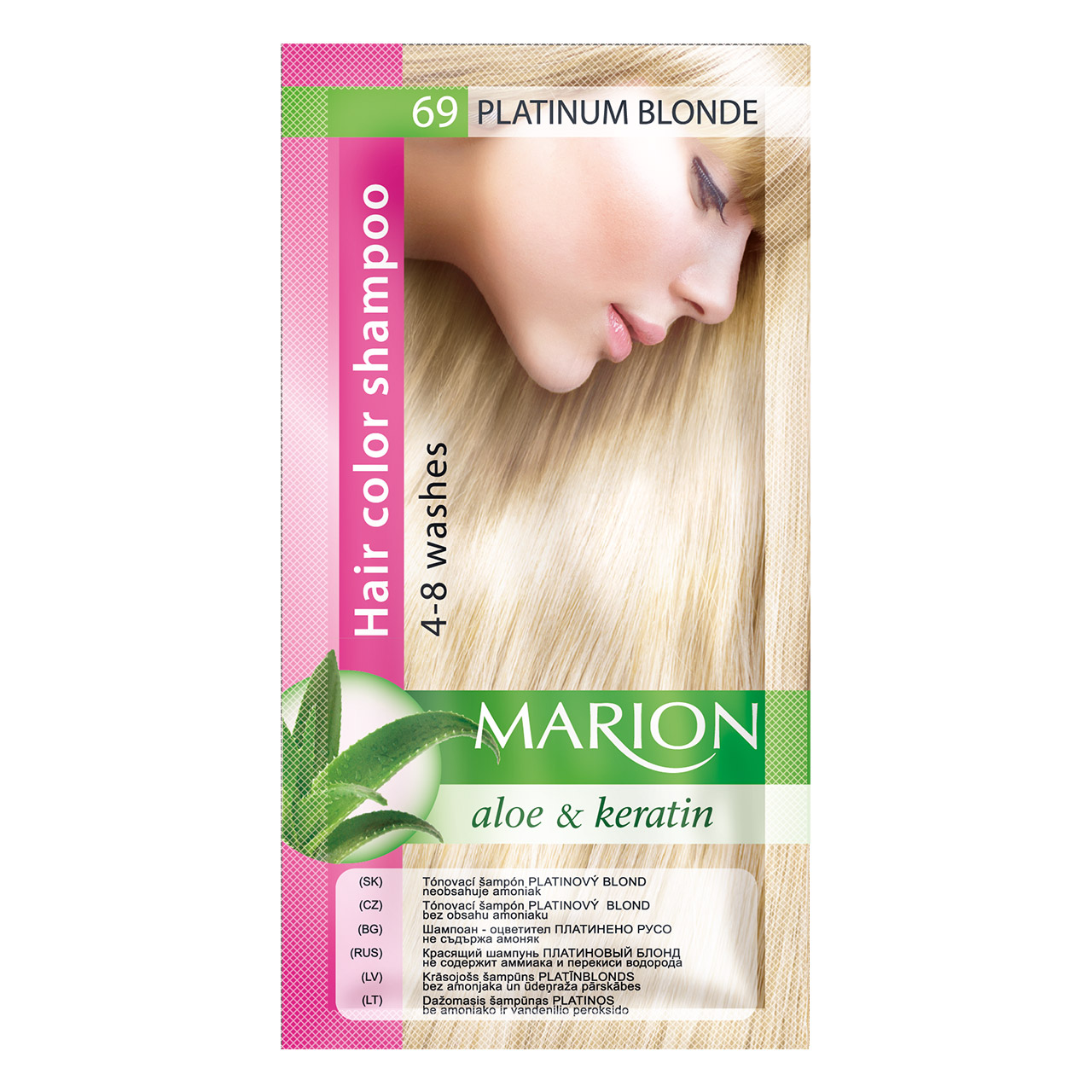 Marion Tónovací šampón 40 ml Odstín: 69 Platinový blond
