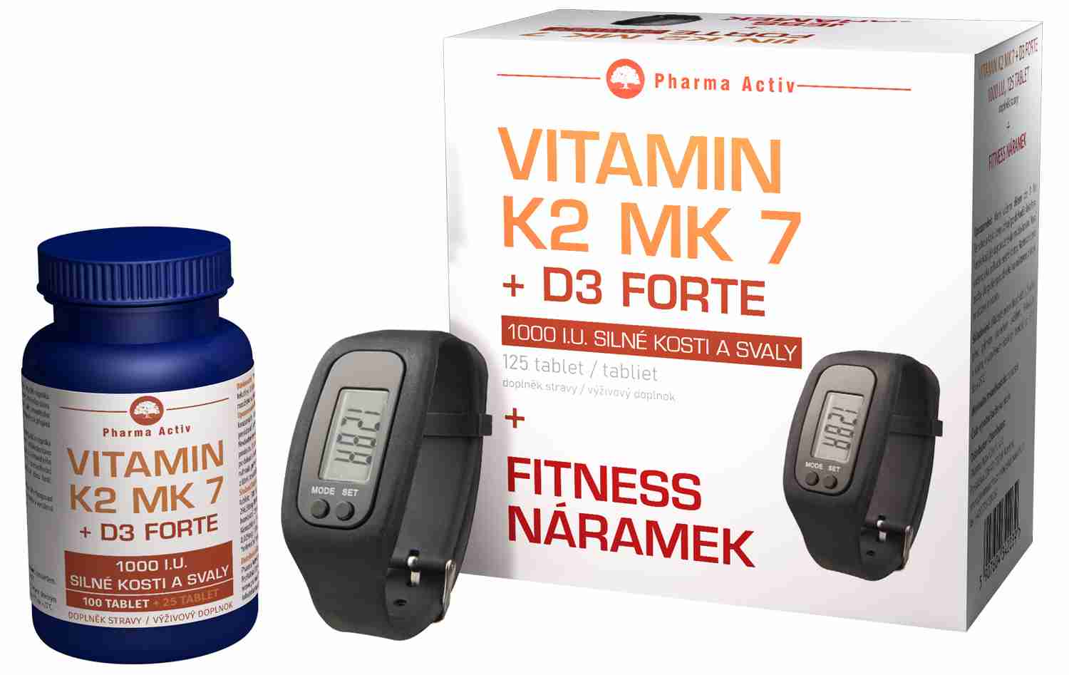 Pharma Activ Vitamín K2 MK7 + D3 FORTE 125 tbl.