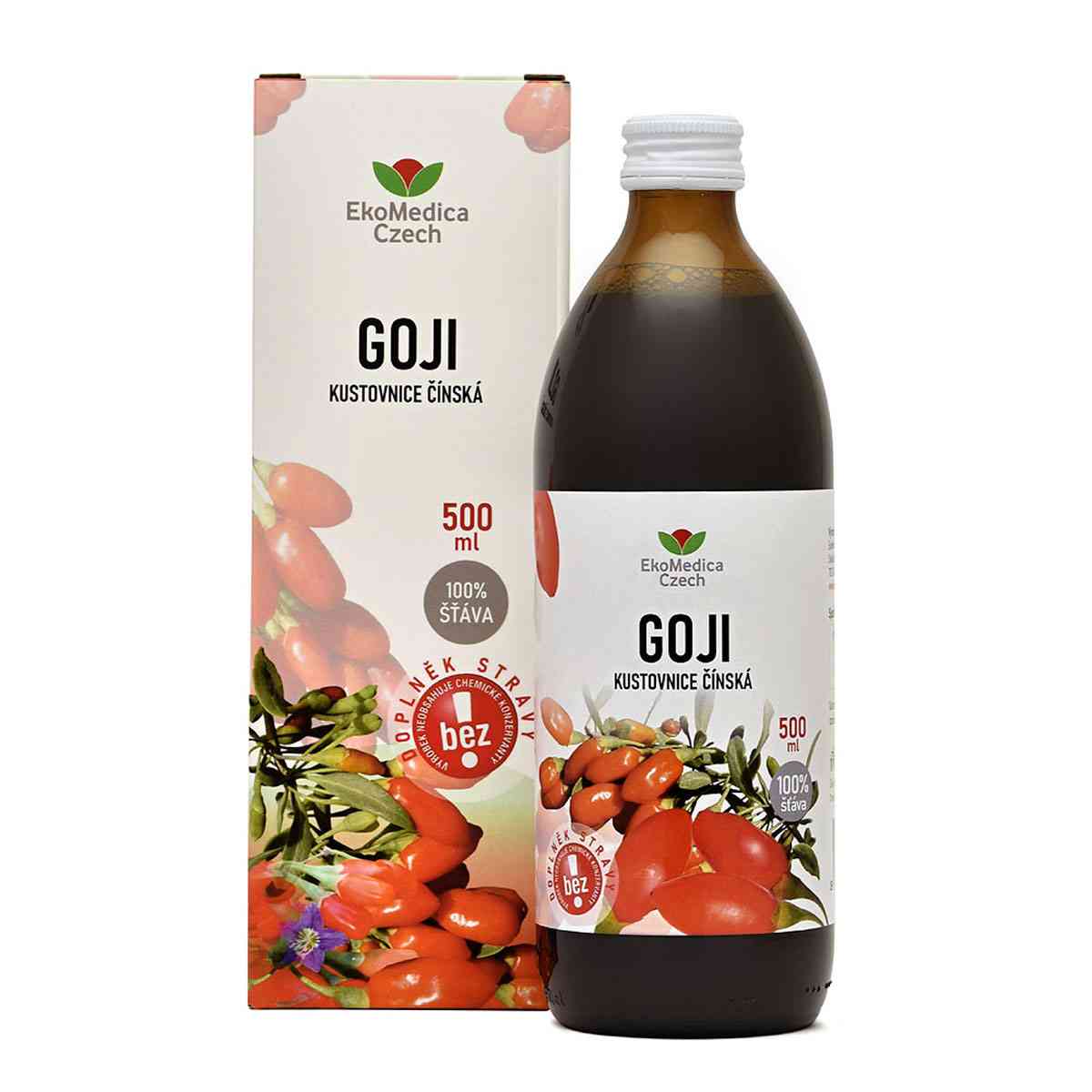 EkoMedica Goji Kustovnice čínská 100% šťáva 500 ml