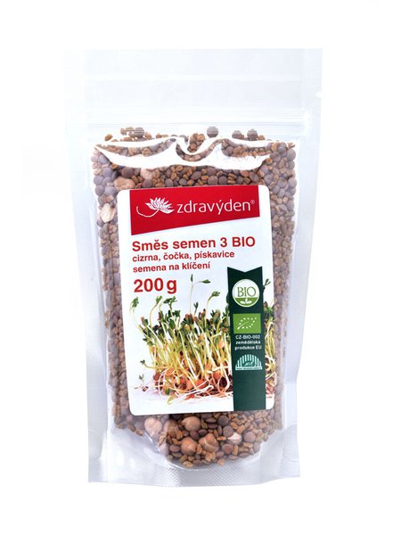 ZdravýDen® BIO Směs semen na klíčení 3 - cizrna, čočka, pískavice 200 g