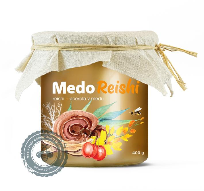 Mycomedica MedoReishi - reishi a acerola v medu 400 g