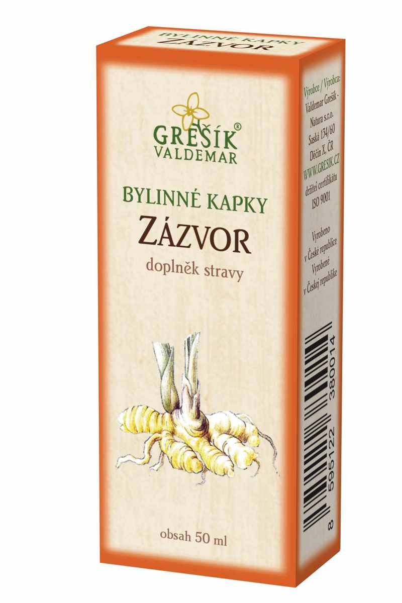 Grešík Zázvor Bylinné kapky 50 ml