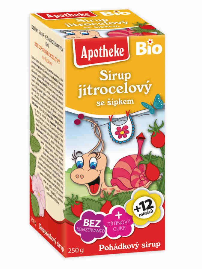 Apotheke Pohádkový sirup BIO Jitrocelový se šípkem 250 g