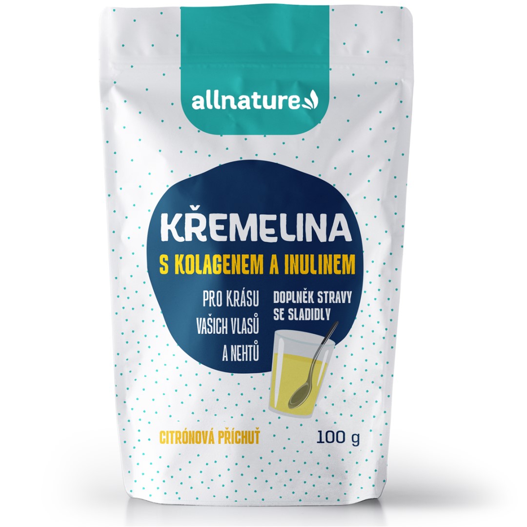 Allnature Křemelina s kolagenem a inulinem - příchuť citrón 100 g