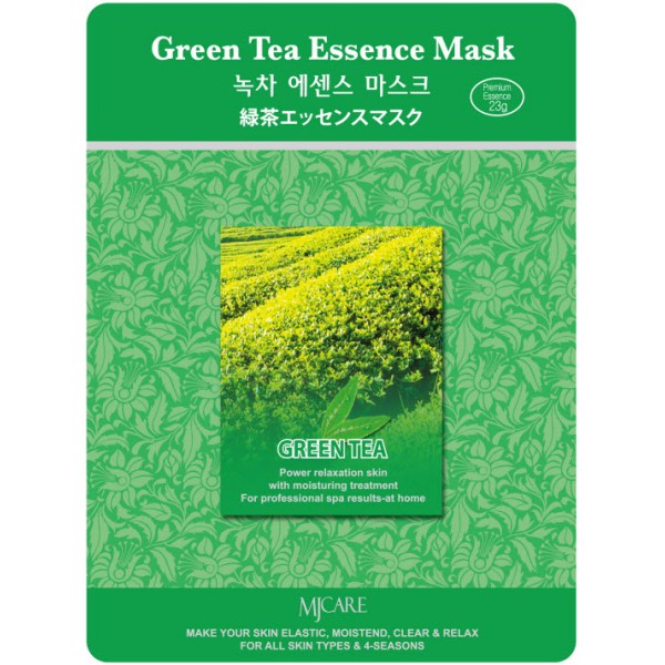 MJCare Zelený čaj - luxusní látková pleťová maska 23 g