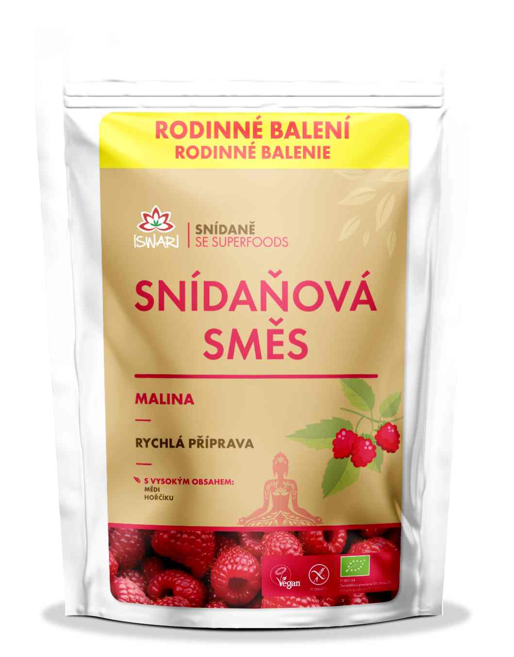 Iswari Bio snídaňová směs - Malina Balení: 1000 g