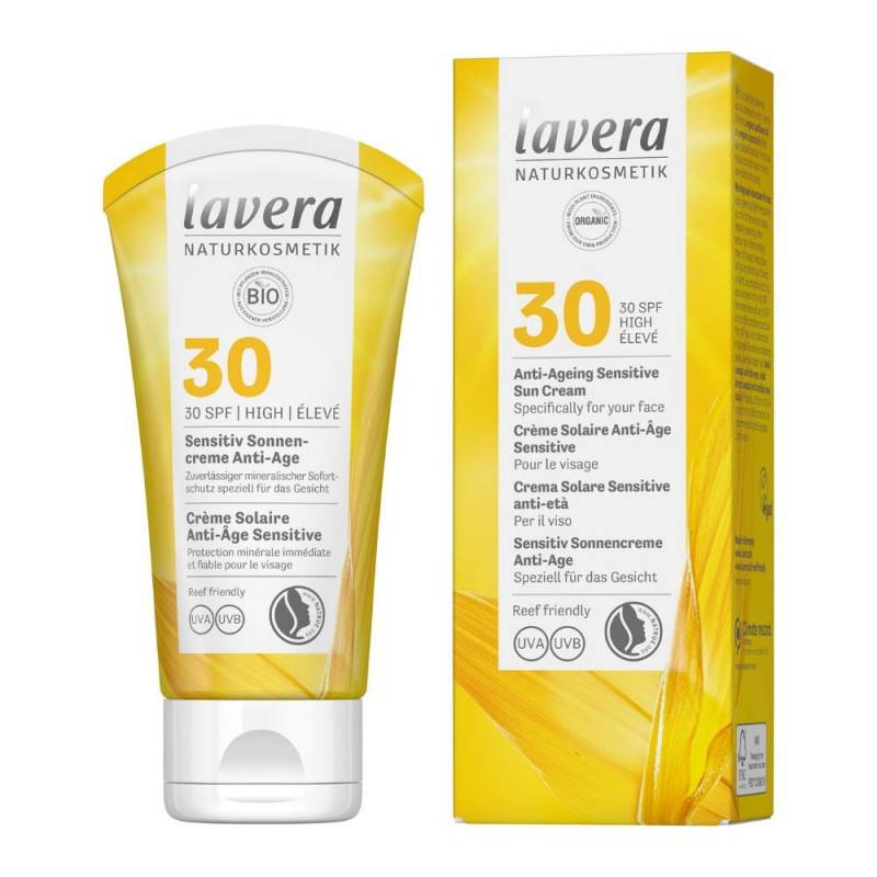 Lavera Opalovací krém Sensitiv SPF 30 Anti-Ageing 50 ml DMT: 30.06.2024