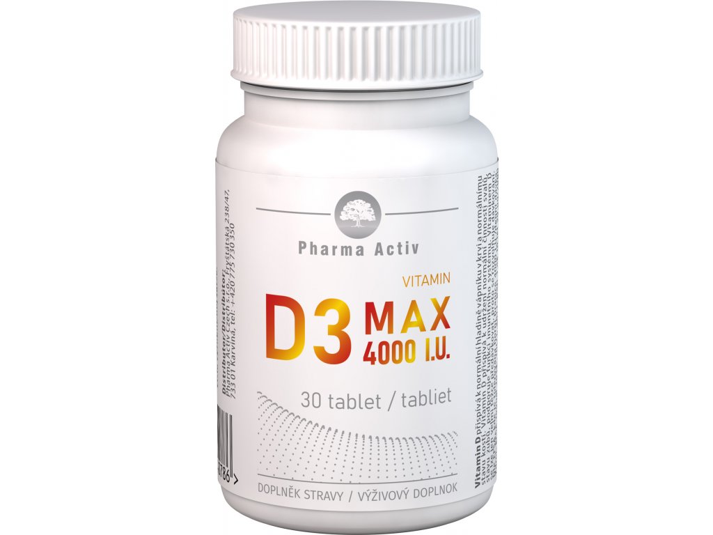 Pharma Activ Pharma Active Vitamin D3 MAX 4000 I.U. 30 tbl.