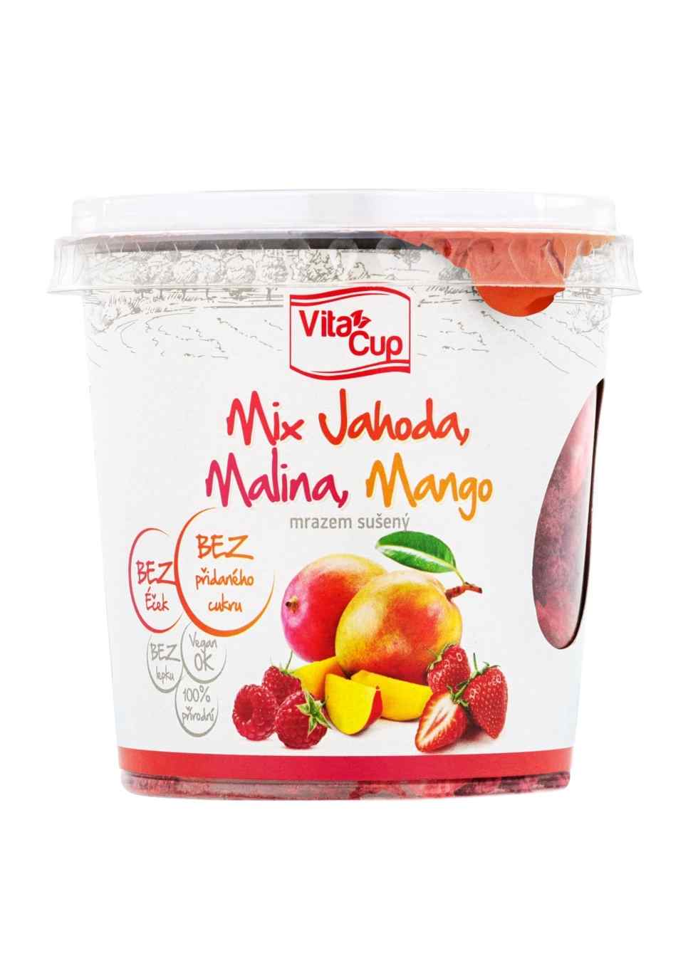 Nature Park VitaCUP MIX (jahoda, malina, mango) - sušené ovoce mrazem 30 g