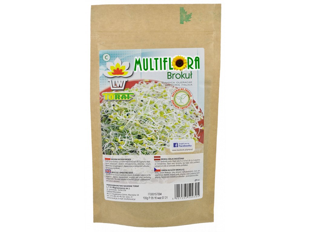 MultiFlora Brokolice - semena na klíčení Balení: 100 g