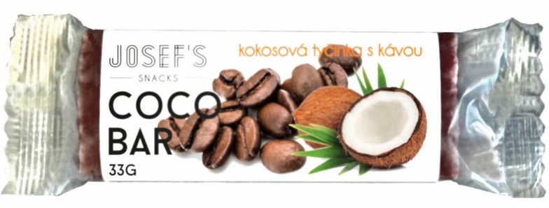 Josef´s snacks Kokosová tyčinka 33 g Příchuť: Kokosová s kávou