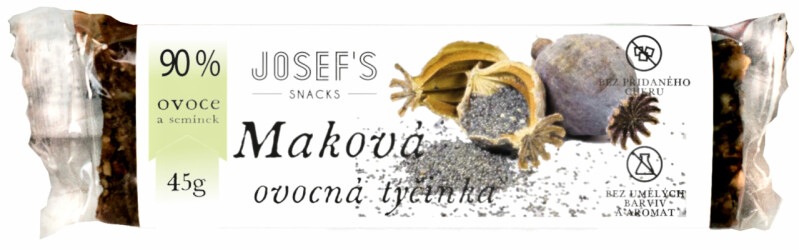 Josef´s snacks Ovocná tyčinka 45 g Příchuť: Maková