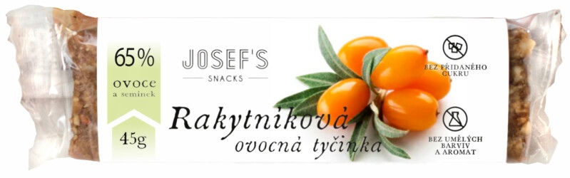 Josef´s snacks Ovocná tyčinka 45 g Příchuť: Rakytníková