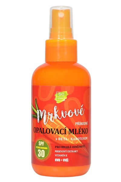 Vivaco 100% Přírodní opalovací mléko s mrkvovým extraktem SPF 30 150 ml