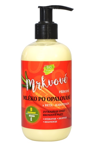 Vivaco 100% Přírodní tělové mléko po opalování s mrkvovým extraktem 250 ml