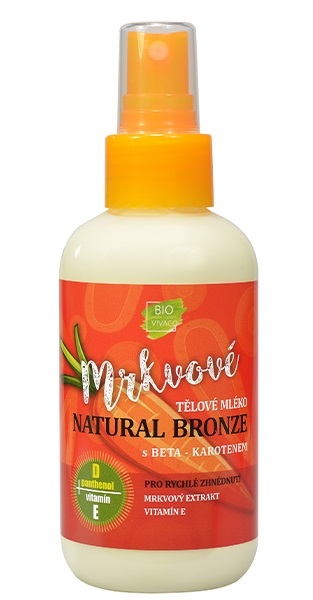 Vivaco 100% Přírodní opalovací mléko s mrkvovým extraktem Natural bronz SPF 0 150 ml