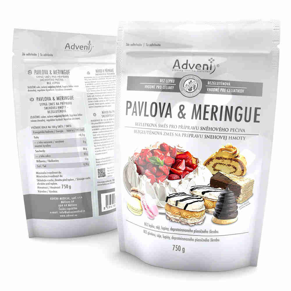 Adveni Bezlepková směs pro přípravu sněhového pečiva PAVLOVA & MERINGUE Balení: 750 g