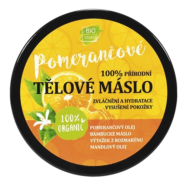 Vivaco 100% přírodní tělové máslo s bio pomerančovým olejem 150 ml