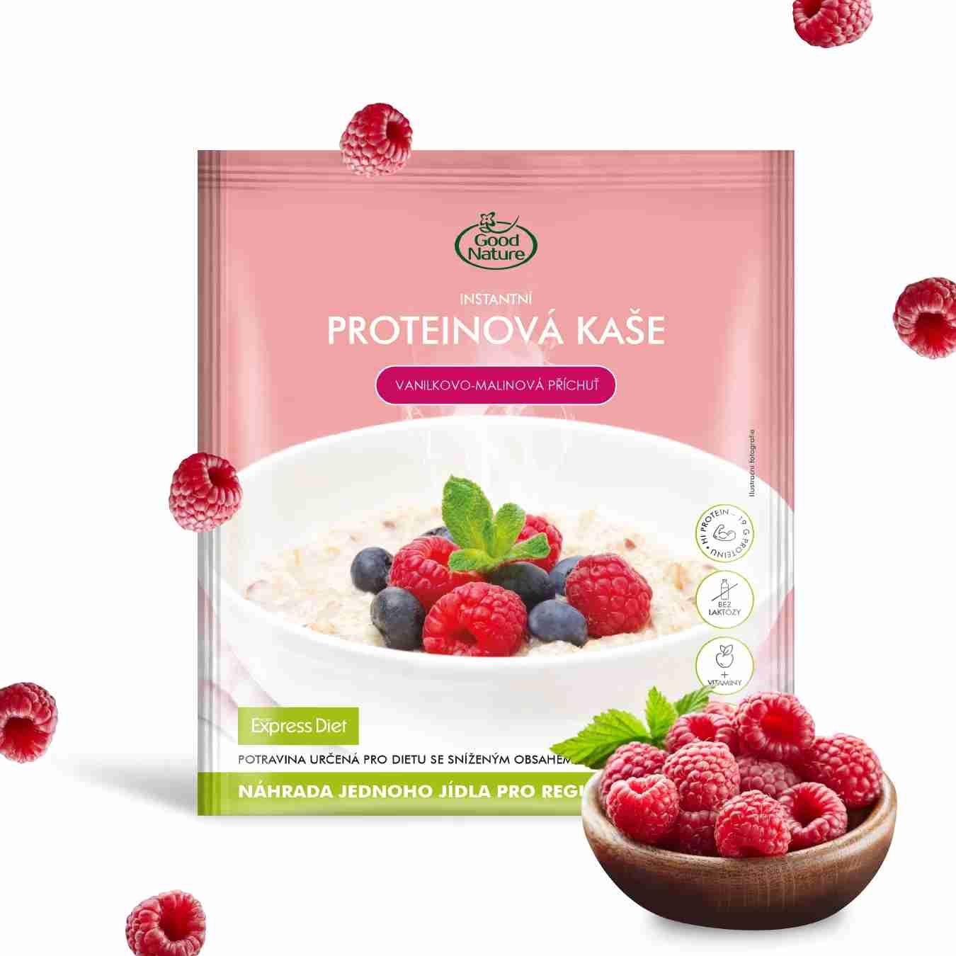 Good Nature Express Diet Proteinová kaše vanilkovo-malinová 60 g