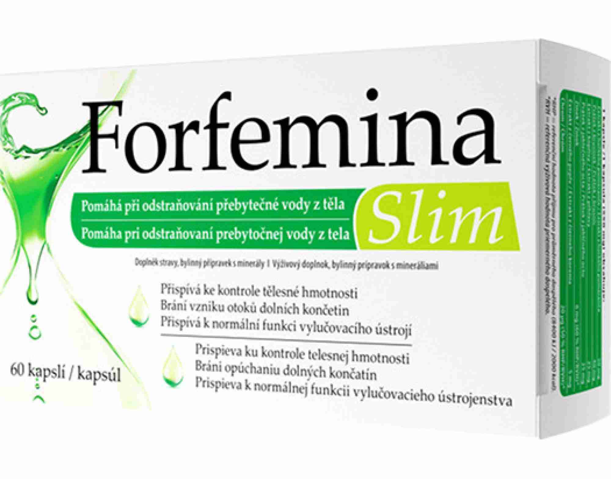 Naturprodukt Forfemina Slim na odvodnění těla a při hubnutí 60 kapslí
