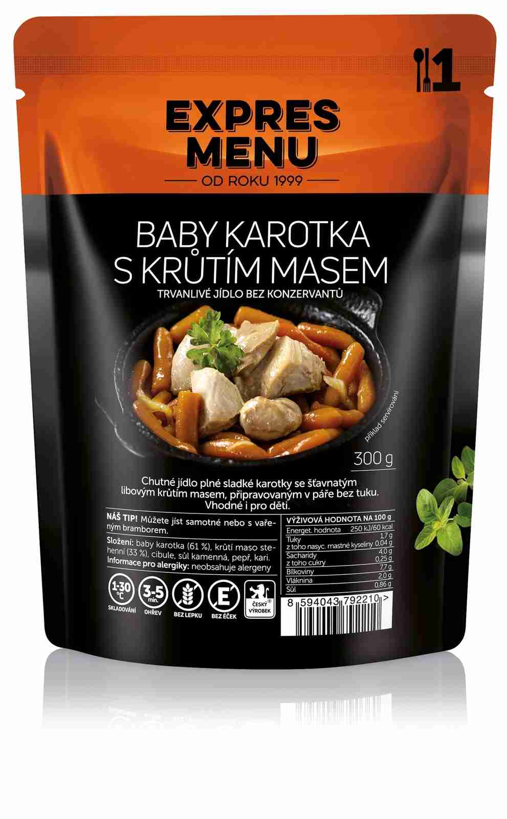 Expres menu Baby karotka s krůtím masem bez lepku 1 porce