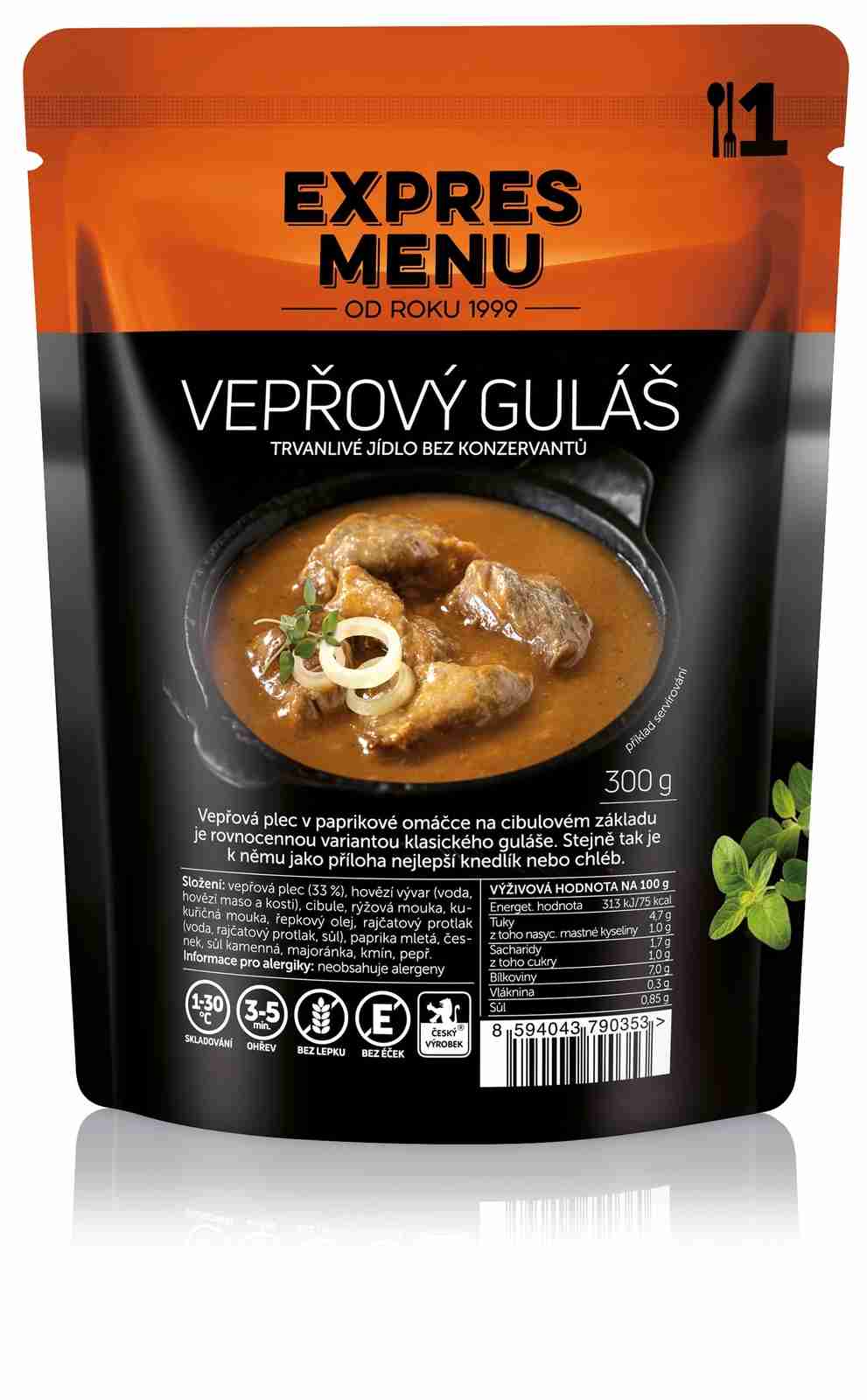 Expres menu Vepřový guláš bez lepku 1 porce