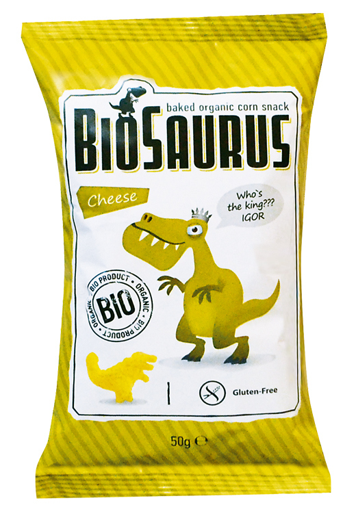Biosaurus BIO Bezlepkové kukuřičné křupky se sýrem 50 g