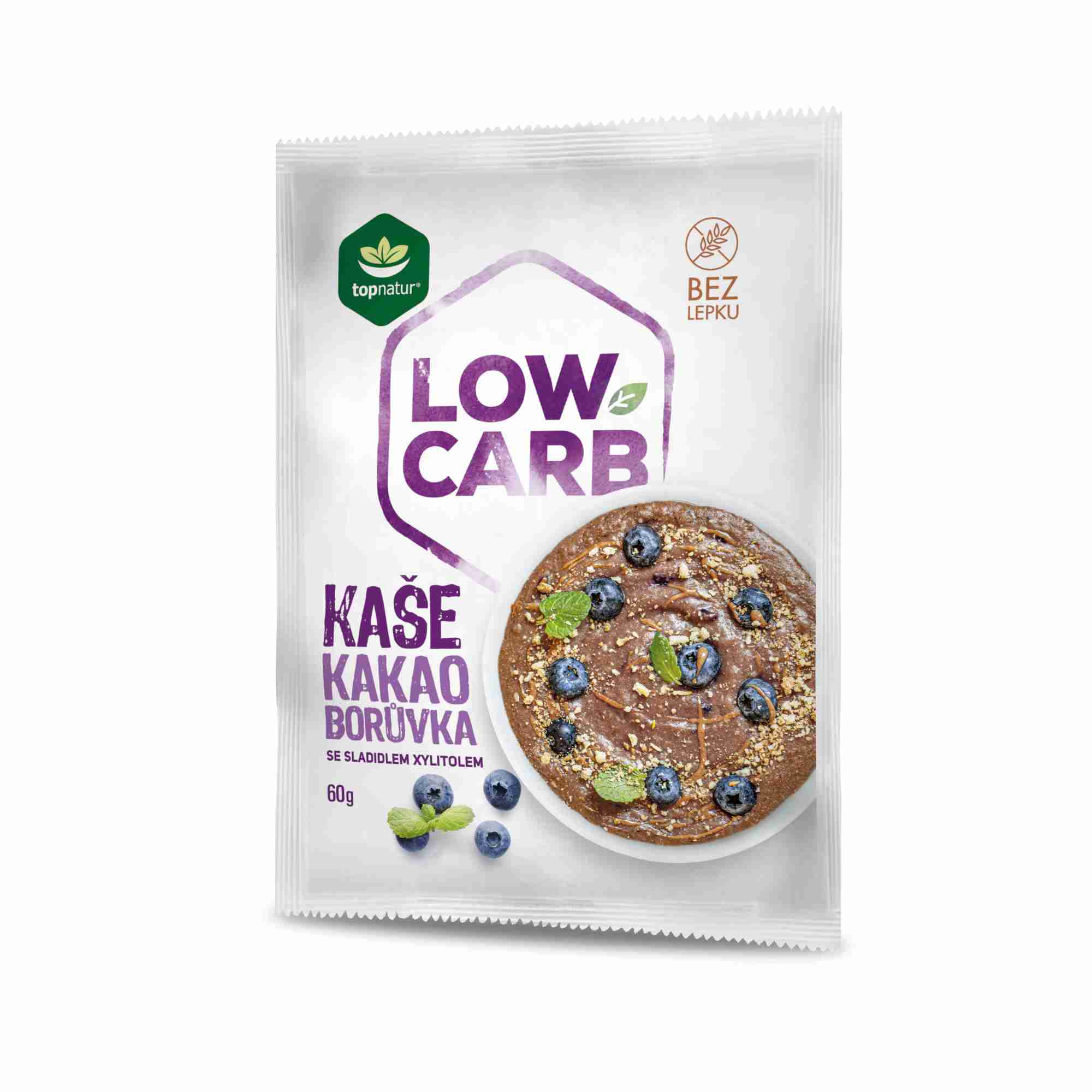 Topnatur Low carb kaše Kakao a borůvka 60 g