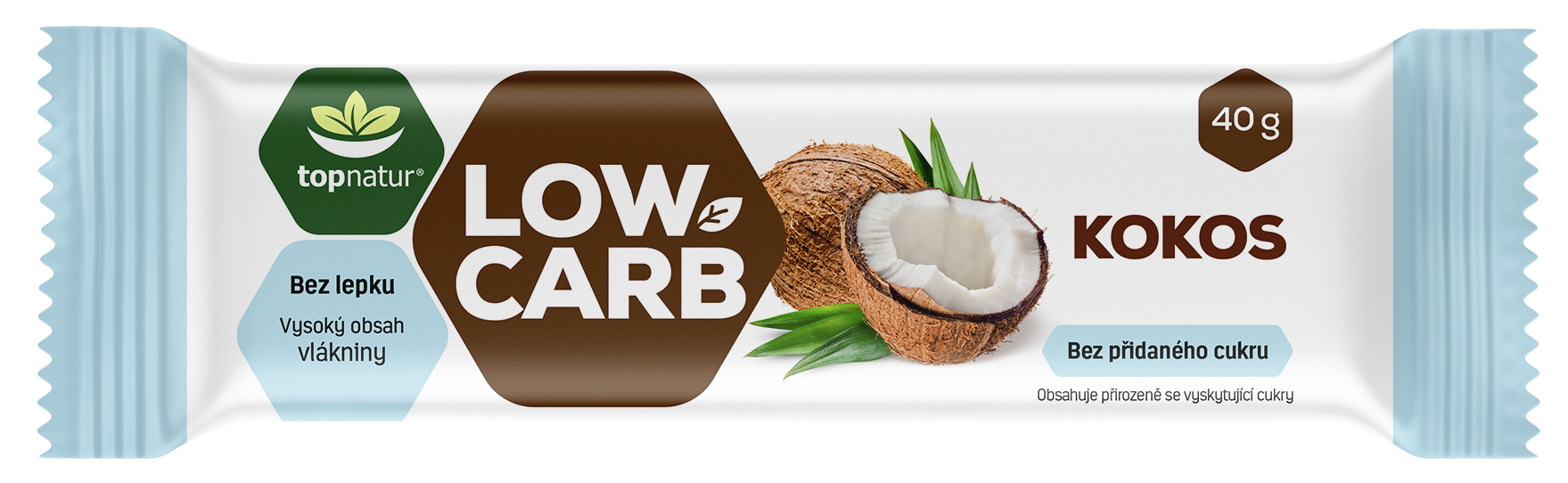 Topnatur Low carb tyčinka kokos 40 g