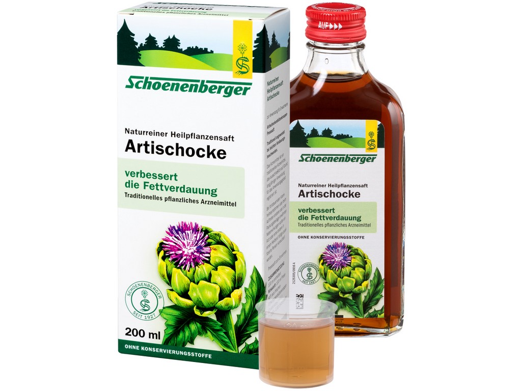Schoenenberger BIO Artyčok - Čerstvá rostlinná šťáva 200 ml