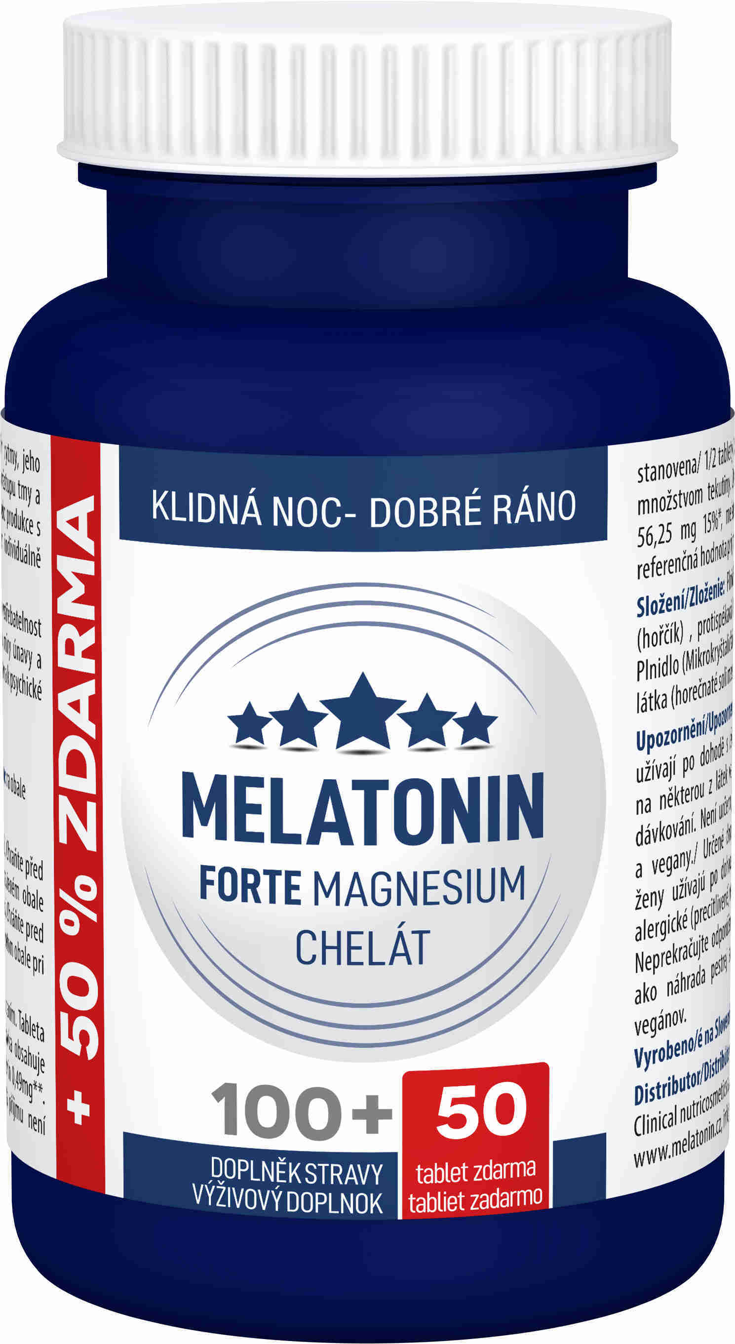 Clinical Melatonin FORTE Magnesium chelát 100 tbl. + 50 tbl. ZDARMA