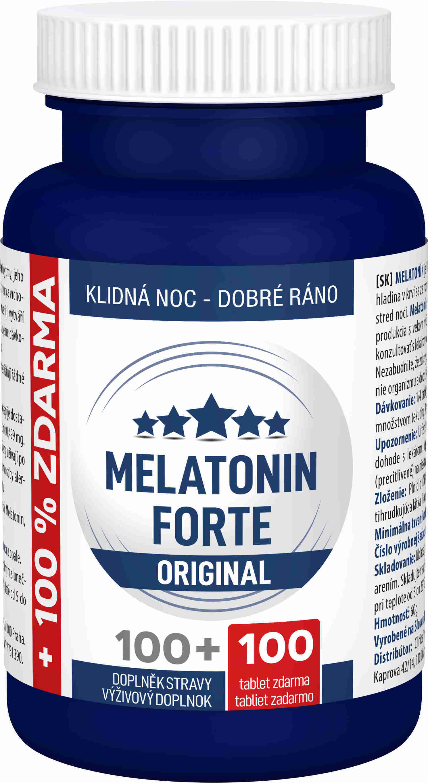 Clinical Melatonin FORTE Original 100 tbl. + 100 tbl. ZDARMA