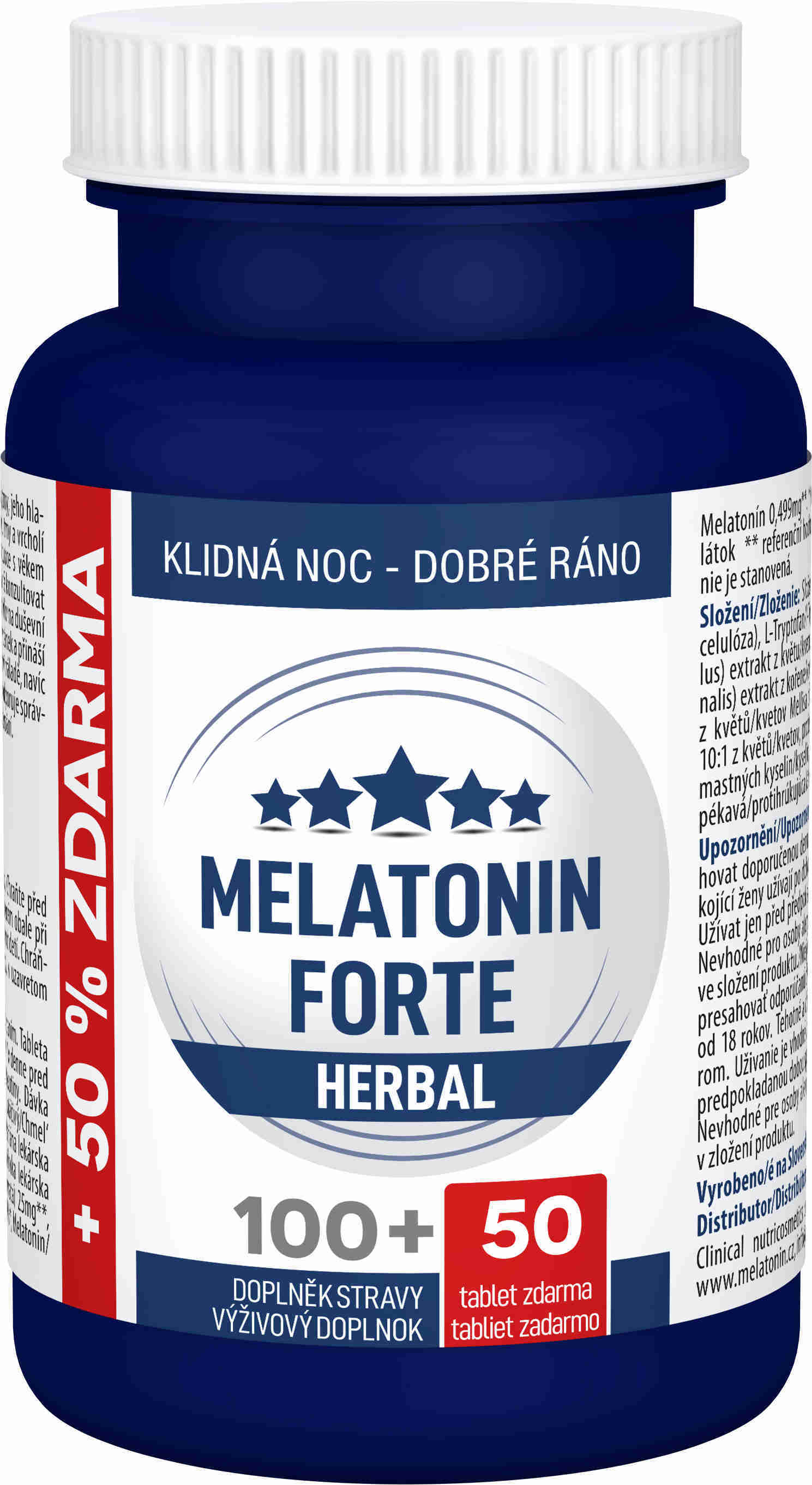 Clinical Melatonin FORTE Herbal 100 tbl. + 50 tbl. ZDARMA