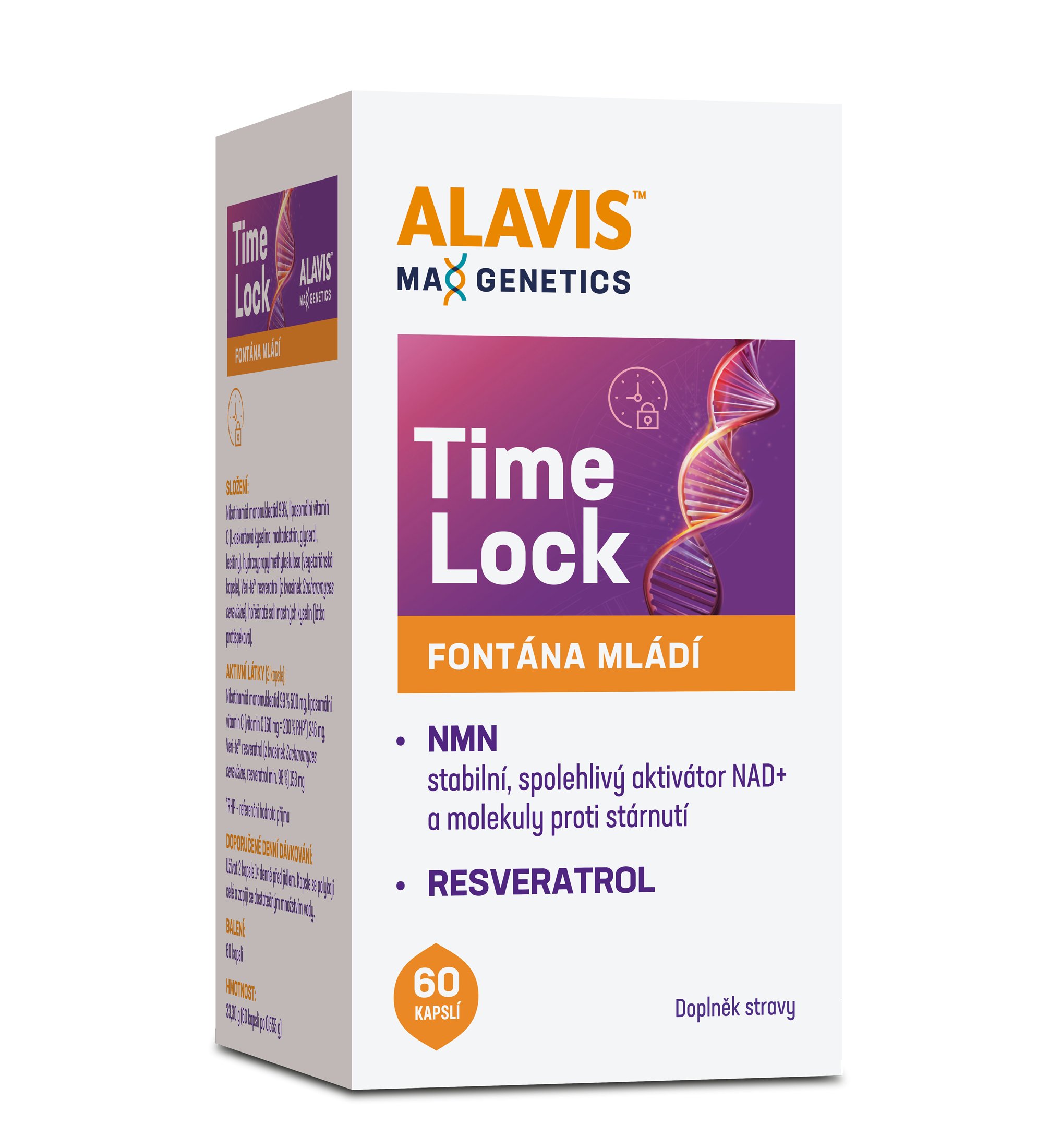 Alavis MAXIMA Genetics TimeLock NMN 60 kapslí