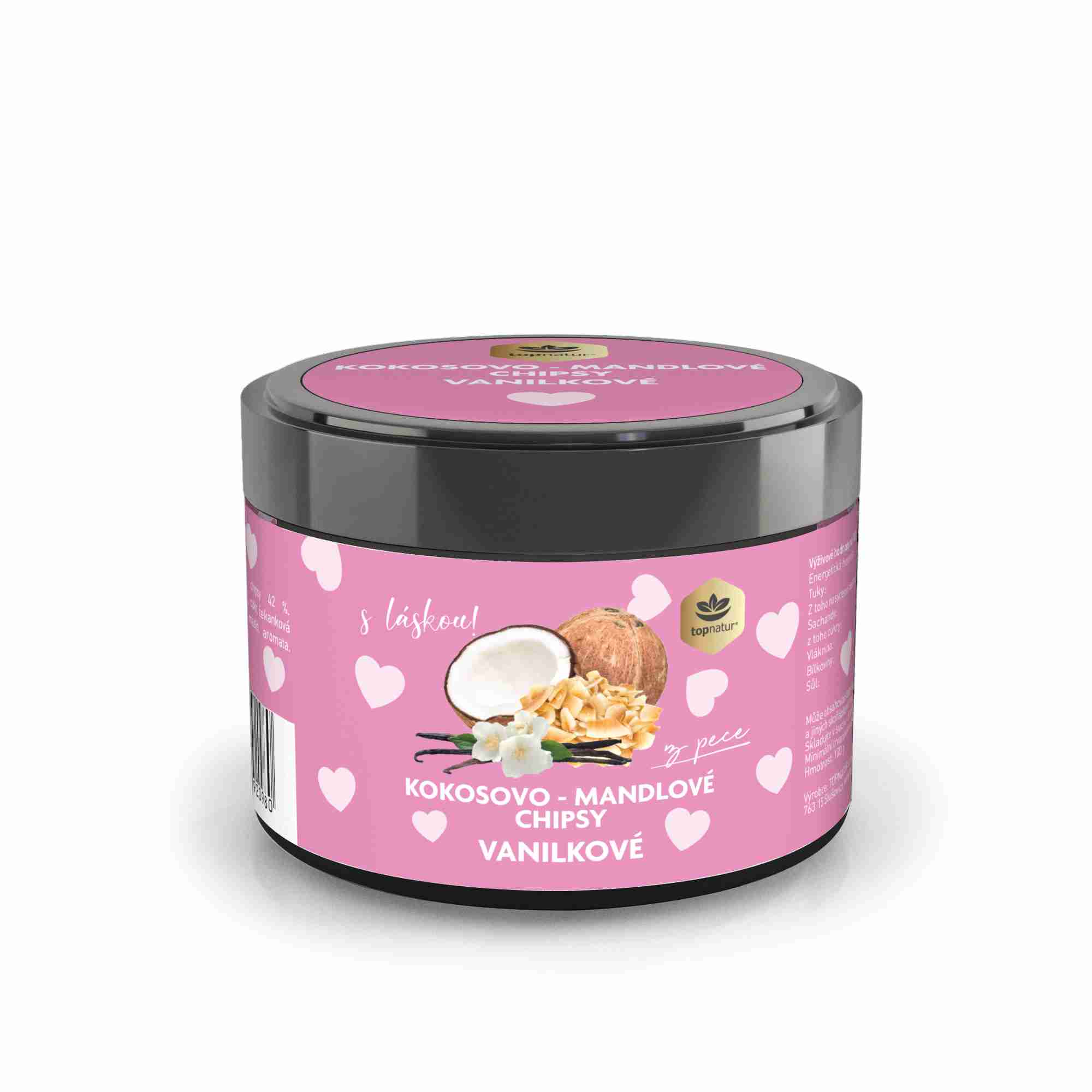 Topnatur Valentýnské chipsy Vanilka 100 g