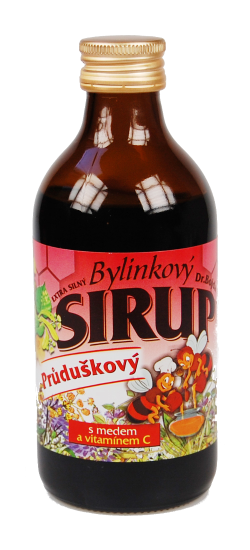 Dr. Bojda Bylinkový sirup Průduškový extra silný s medem medem a vitamínem C 325 g