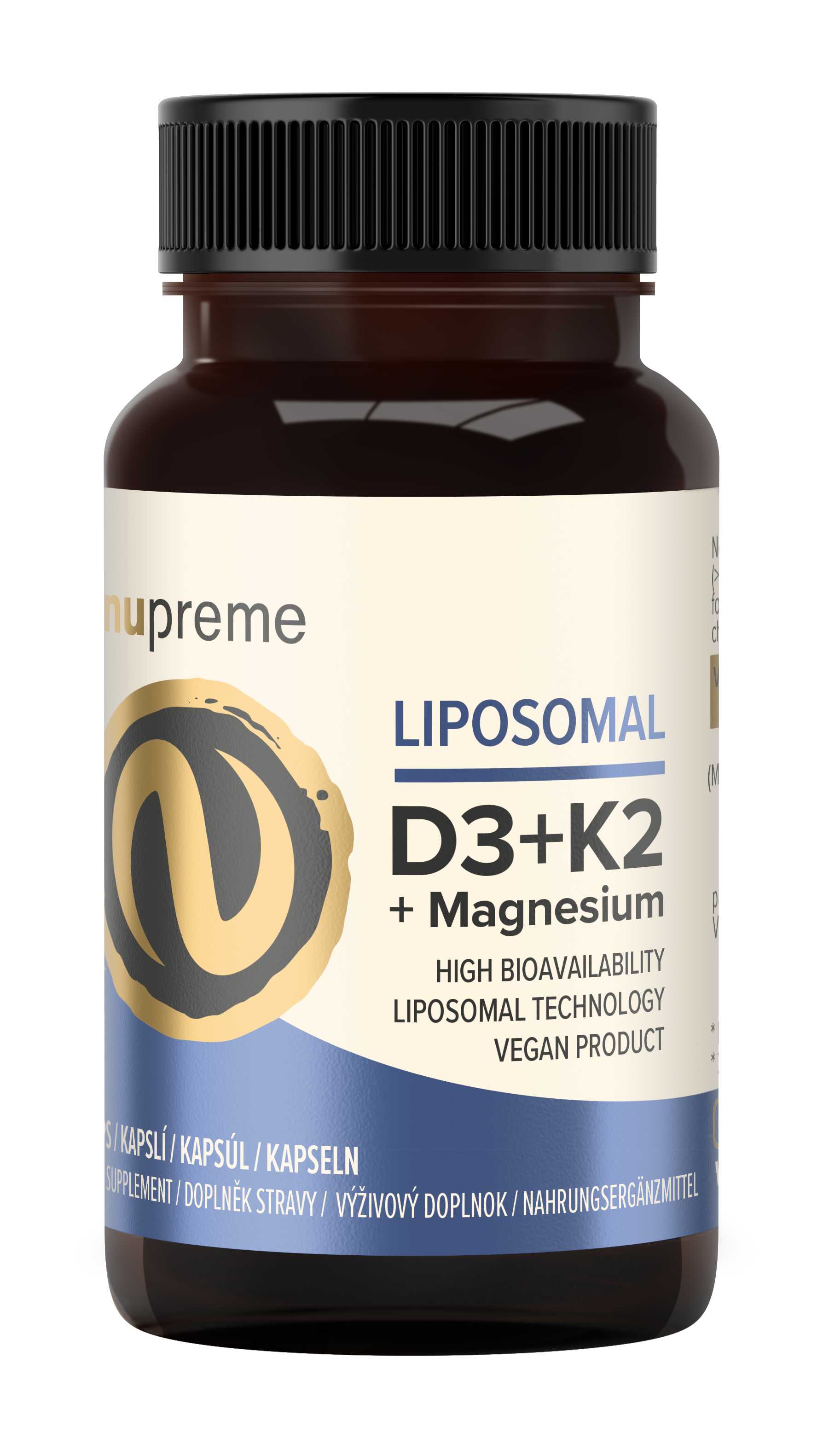 Nupreme Liposomal vitamín D3+K2 30 kapslí