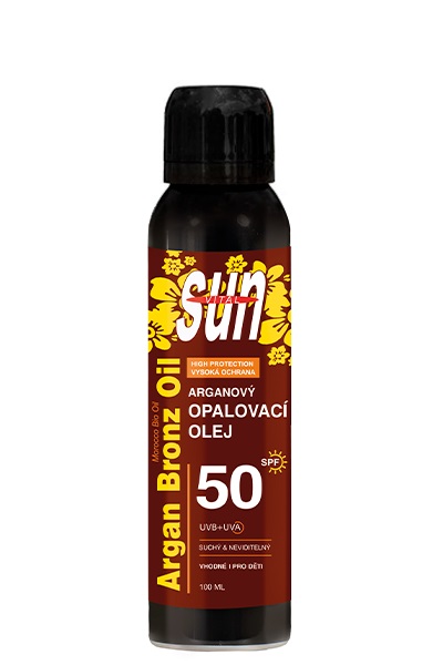 Vivaco SUN Arganový suchý opalovací olej sprej SPF 50 100 ml