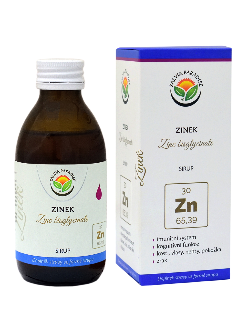Salvia Paradise Zinek – Zinc bisglycinate DS sirup 180 ml