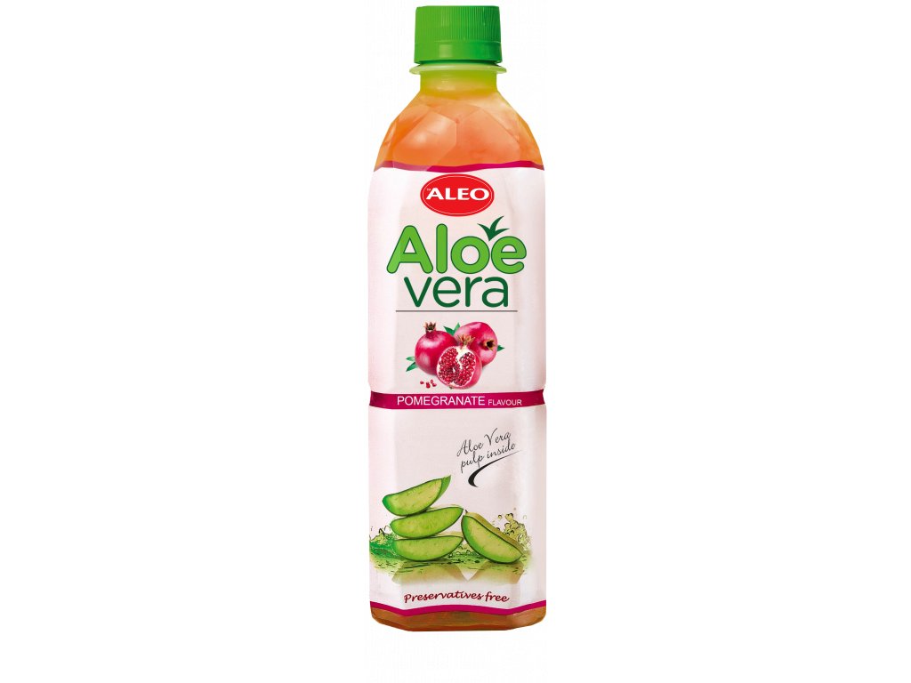 ALEO Aloe Vera drink s dužinou 500 ml Příchuť: Granátové jablko