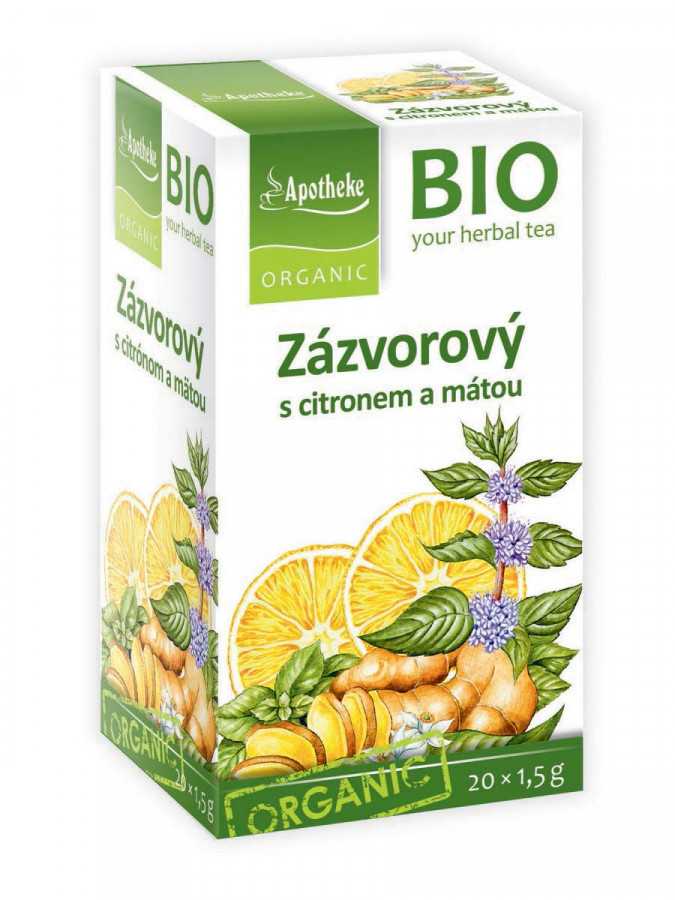 Apotheke Bio Bylinný čaj zázvorový s citronem a mátou 20x1,5g