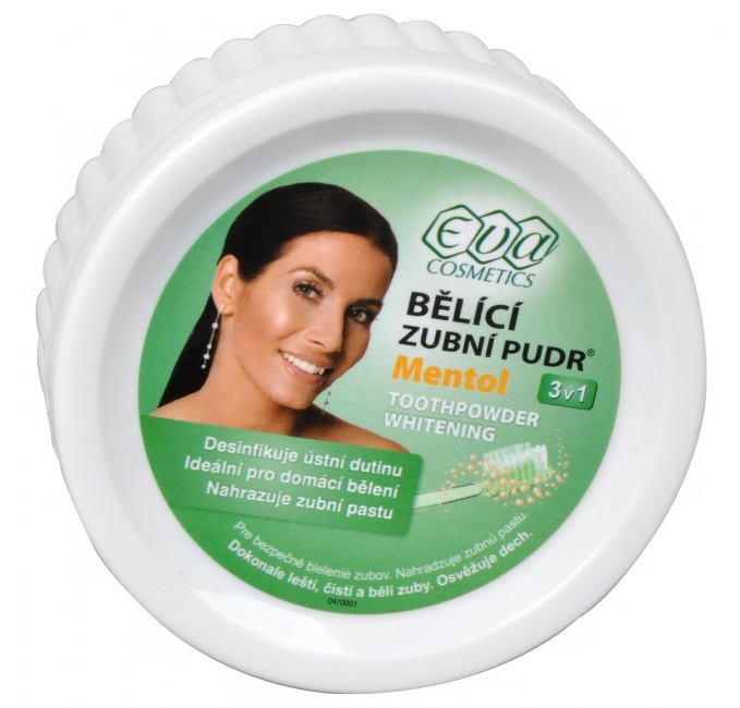 EVA Cosmetics Bělící zubní pudr (menthol) 3v1 30 g