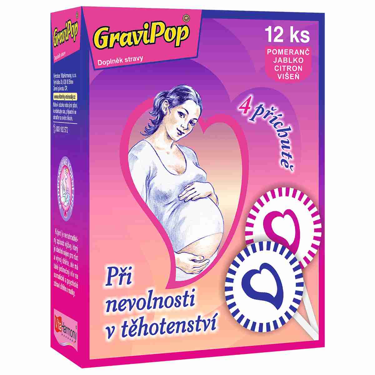 VitaHarmony GraviPop směs příchutí 12 lízátek