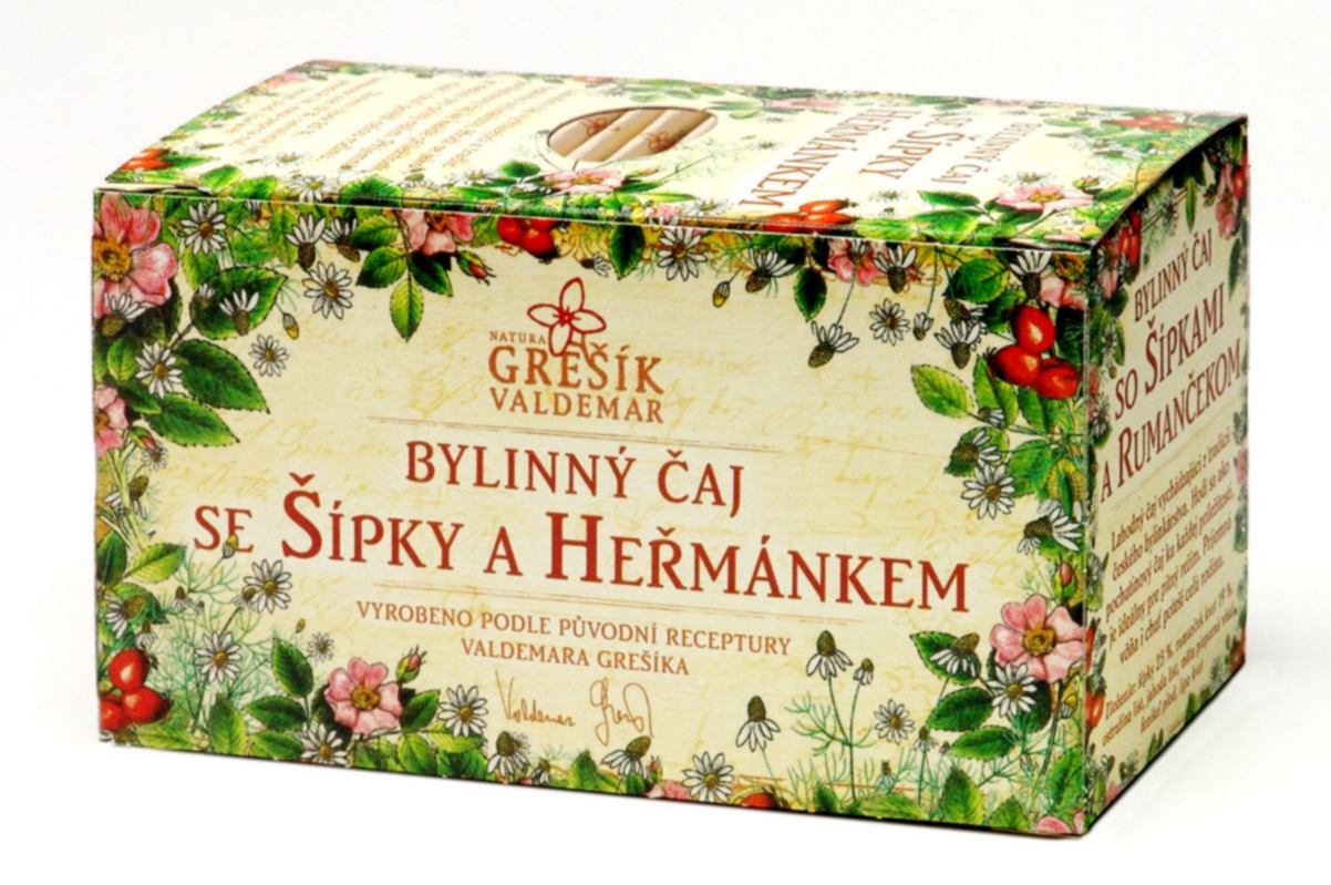 Grešík Se šípky a heřmánkem bylinný čaj n.s. 20x1.5g