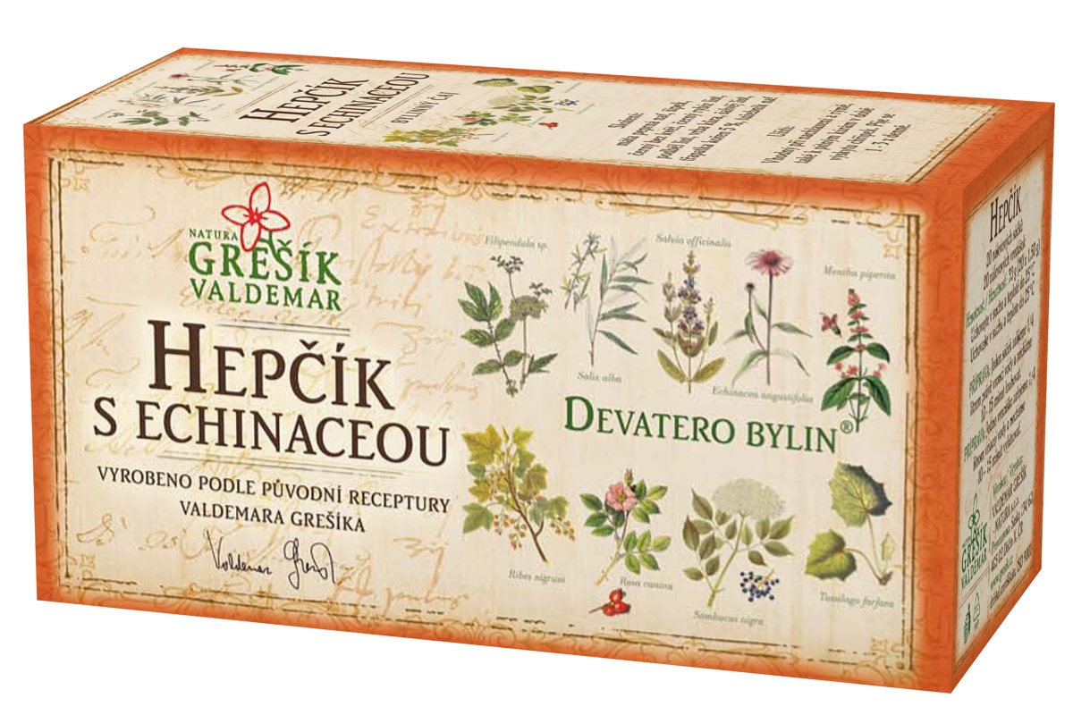 Grešík Hepčík s echinaceou čaj n.s. 20x1.5g Devatero bylin