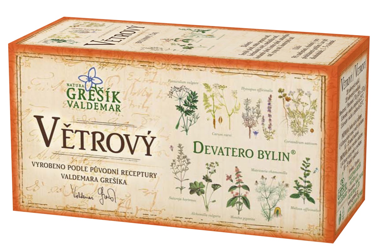 Grešík Větrový čaj n.s. 20x1.5g Devatero bylin