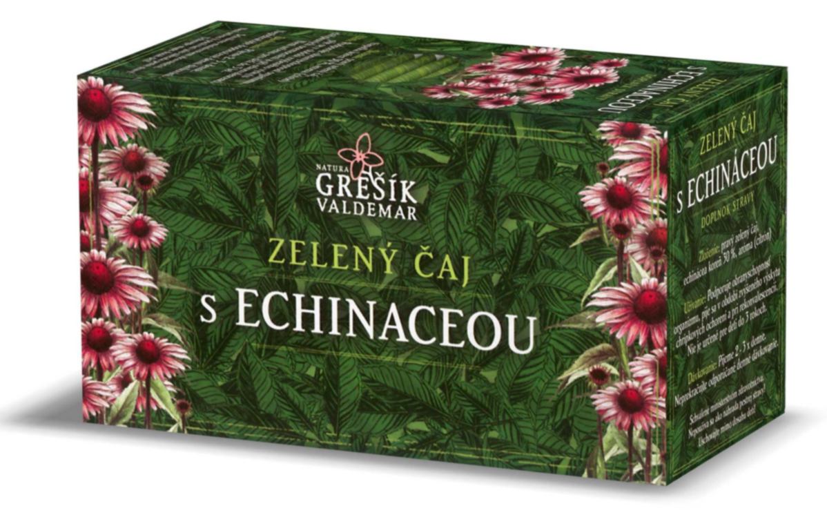 Grešík Zelený čaj s echinaceou n.s. 20 x 1,5 g
