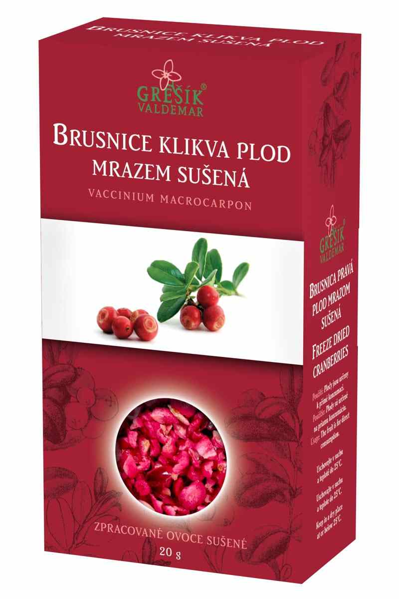 Grešík Brusnice klikva plod mrazem sušená 20 g