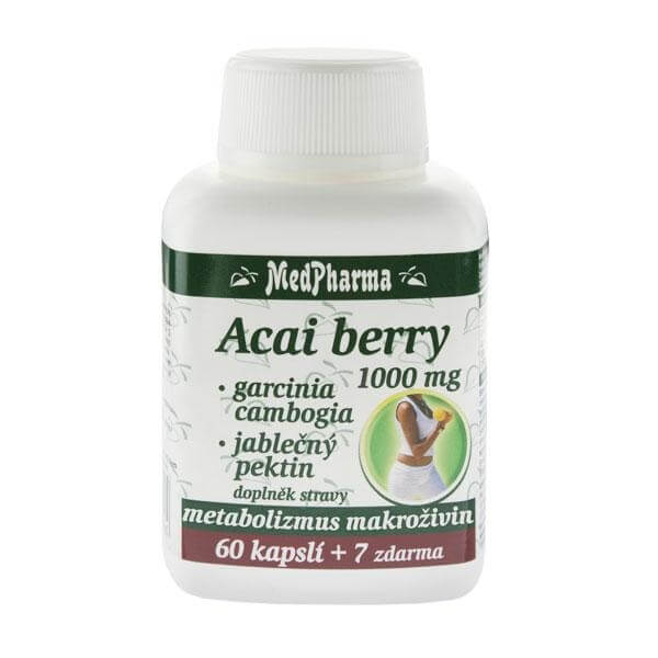 MedPharma Acai berry 1000 mg + garcinia cambogia + jablečný pektin 67 kapslí