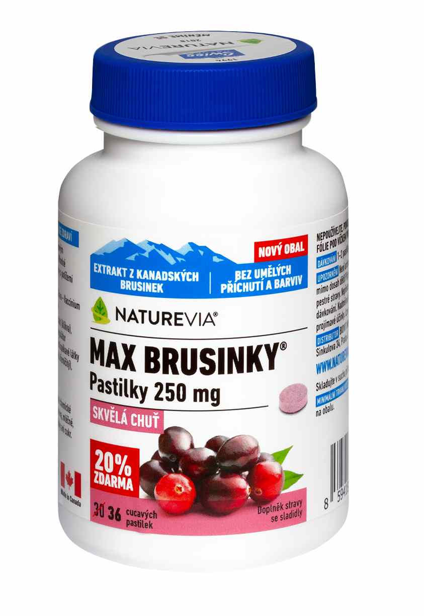 Naturevia Max brusinky pastilky 30 + 6 tbl.